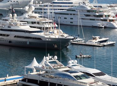 Cruise ship and yachts in Monaco